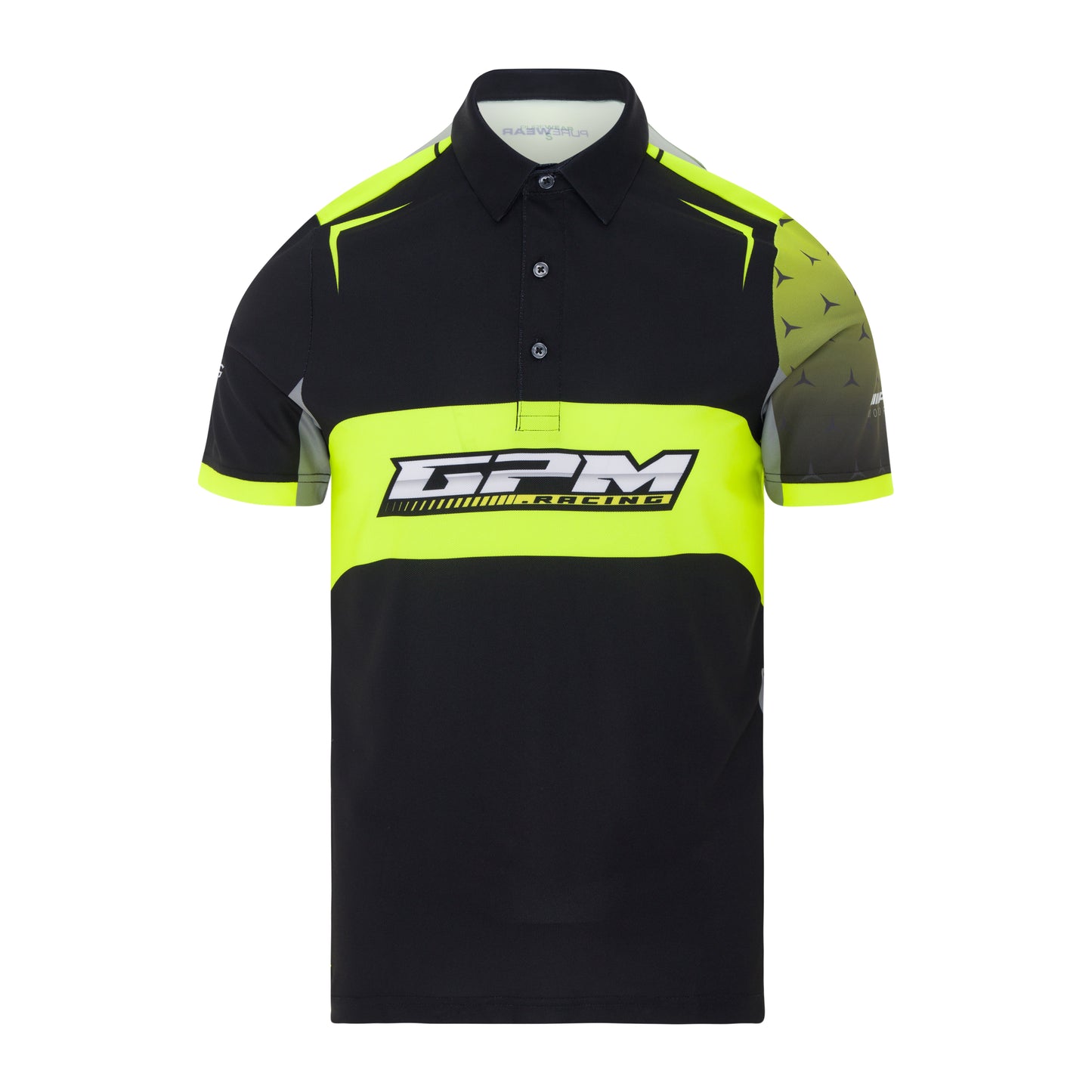 Purewear signature pique polo GPM Racing edition with custom team branding
