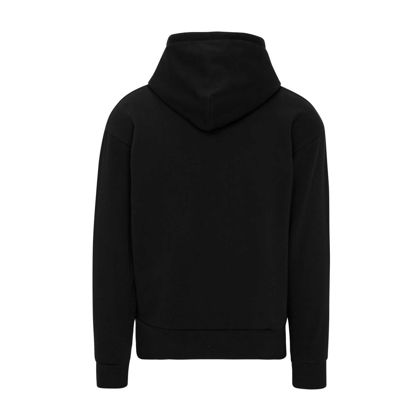Purewear Black hoodie shown from the back on a white background