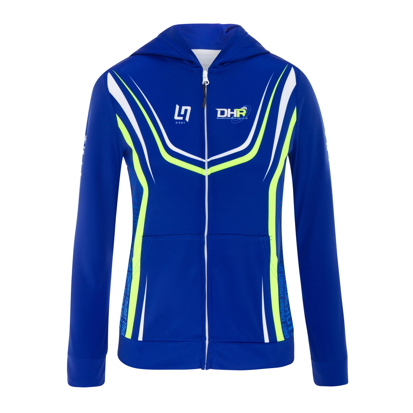 Purewear full zip fleece W hood Dan Holland Racing edition with custom sublimation team branding