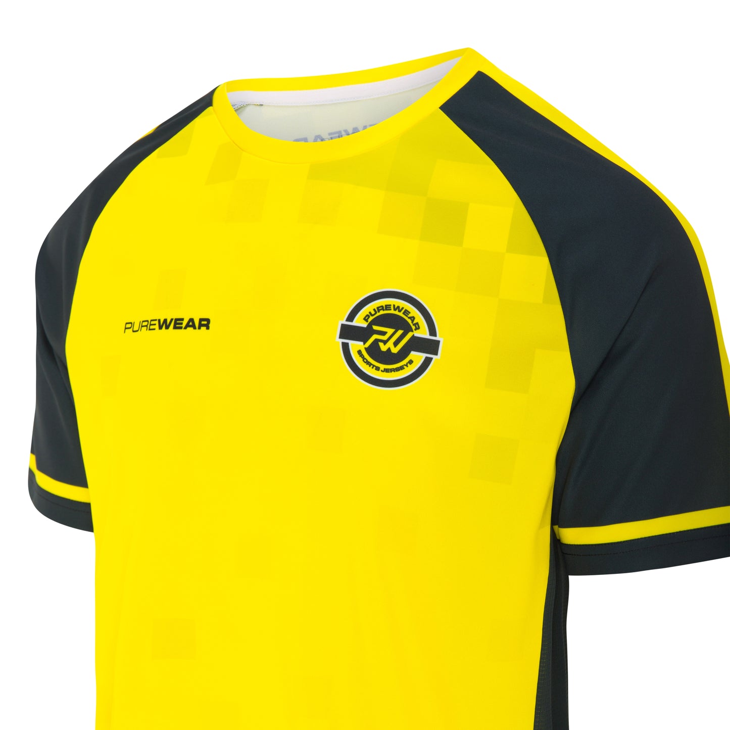 Purewear custom football shirt with breathable mesh panels and full team branding