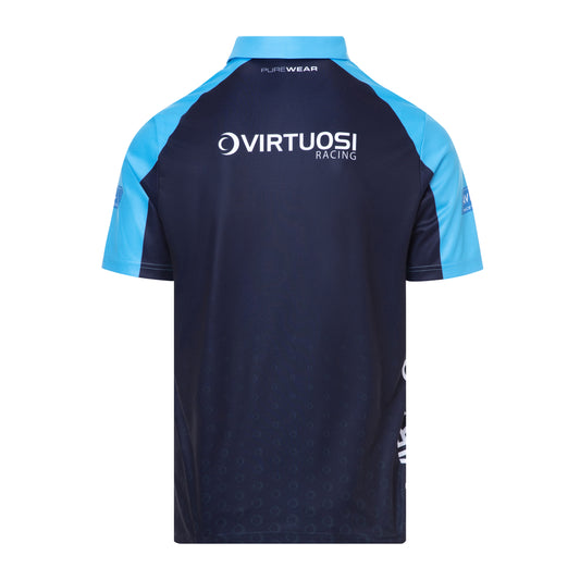 Purewear performance polo shirt Virtuosi Racing edition with custom team branding and piqué fabric