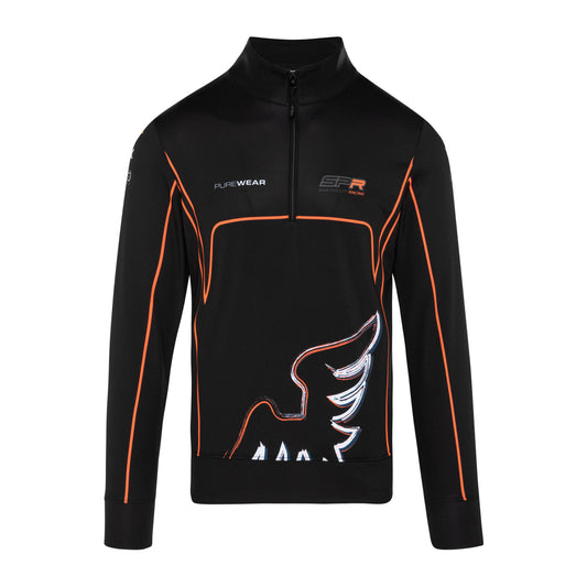 Purewear quarter zip fleece for Sam Pollitt Racing SPR team with custom sublimation branding