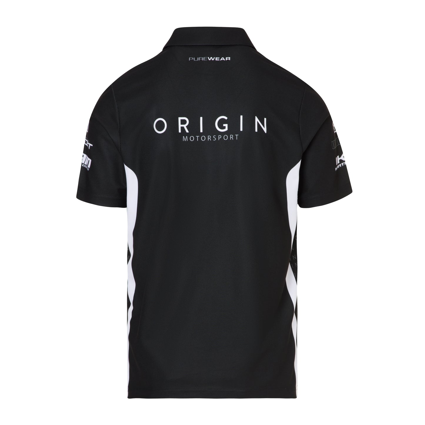 Purewear signature pique polo Origin Motorsports edition with custom team branding