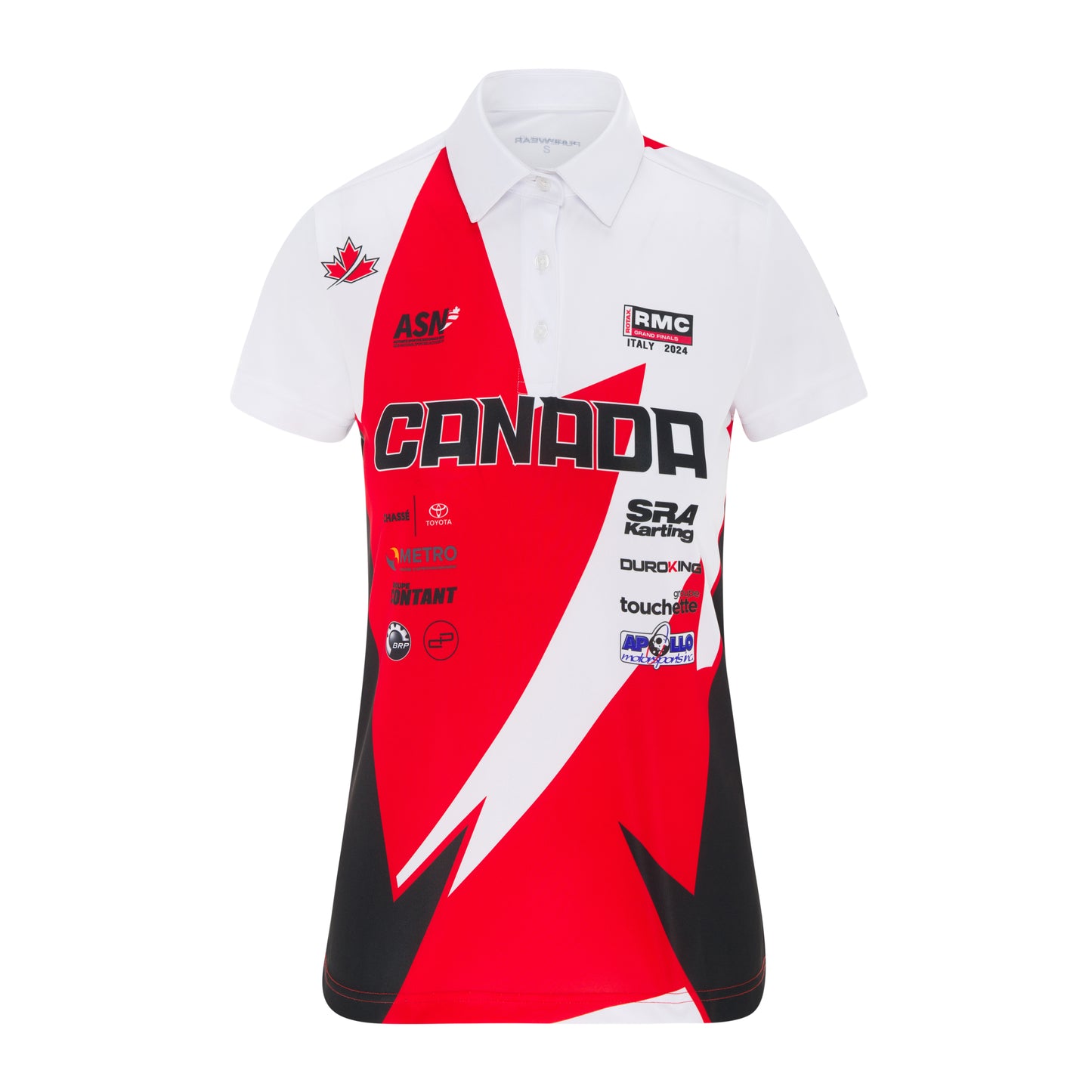 Purewear women’s pique polo shirt with custom branding and breathable performance fabric