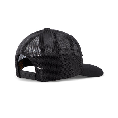 Black mesh cap on a white background